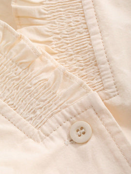NEW DAZY Camisa de mujer contrastante con encaje y bordado floral con manga 3/4