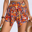 VCAY Shorts de playa impresos con cordon para vacaciones de primavera/verano