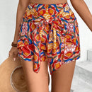 VCAY Shorts de playa impresos con cordon para vacaciones de primavera/verano