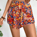 VCAY Shorts de playa impresos con cordon para vacaciones de primavera/verano