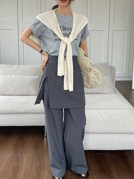 DAZY Chaleco sueter estilo capa para mujer con huecos y en unicolor