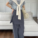 DAZY Chaleco sueter estilo capa para mujer con huecos y en unicolor