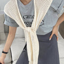 DAZY Chaleco sueter estilo capa para mujer con huecos y en unicolor