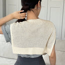 DAZY Chaleco sueter estilo capa para mujer con huecos y en unicolor