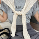 DAZY Chaleco sueter estilo capa para mujer con huecos y en unicolor