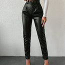 Pantalones de piel sintetica para mujer