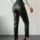 Pantalones de piel sintetica para mujer