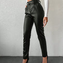Pantalones de piel sintetica para mujer