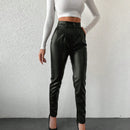 Pantalones de piel sintetica para mujer