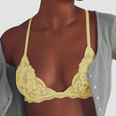 Sujetador floral para mujeres con pequenos senos, ropa interior femenina, sujetador de encaje, top de sujetador amarillo, sujetadores suaves sin costuras para mujeres, copa triangular, lenceria sexy para senos pequenos