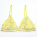 Sujetador floral para mujeres con pequenos senos, ropa interior femenina, sujetador de encaje, top de sujetador amarillo, sujetadores suaves sin costuras para mujeres, copa triangular, lenceria sexy para senos pequenos