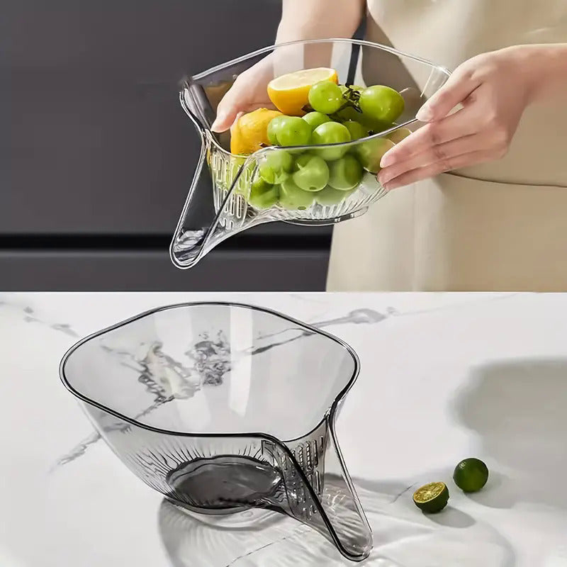 Cesta de Drenaje de Cocina de Alta Calidad y Versátil - Colador de Plástico Multifuncional con Embudo para Verduras, Pasta, Frutas y Ensaladas - Perfecto para Barbacoas y Cocina al Aire Libre
