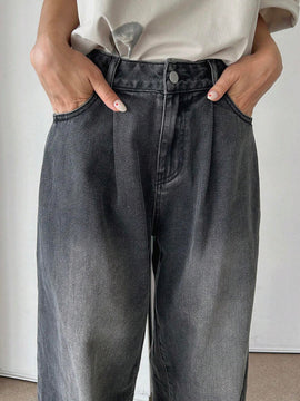 DAZY Jeans casuales de pierna recta para mujer para uso diario