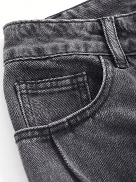 DAZY Jeans casuales de pierna recta para mujer para uso diario