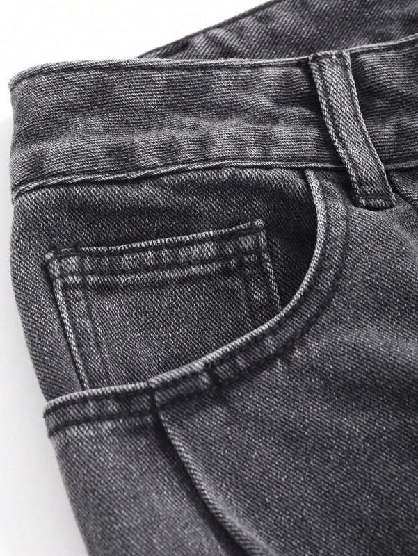 DAZY Jeans casuales de pierna recta para mujer para uso diario