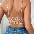 NEW Sujetador inalambrico de estampado de leopardo para mujer, comodo, transpirable, sexy, sin costuras