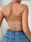 NEW Sujetador inalambrico de estampado de leopardo para mujer, comodo, transpirable, sexy, sin costuras