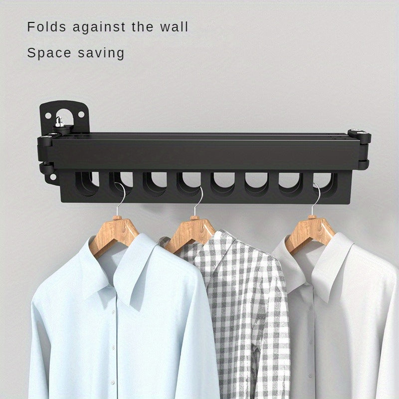 Perchero de Pared Ahorrador de Espacio - Colgador de Ropa de Aluminio Plegable y Extensible