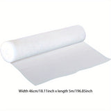 1 Rollo de Red de Filtro de Aceite para Chimenea de Cocina ROBAM - Tejido No Tejido de Alta Temperatura, Instalación Fácil, No Requiere Batería, Blanco con Manchas de Aceite Marrón para Ventiladores de Exhustión de Cocina, Filtro de Ventilador de Exhusti