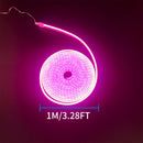 Tira de luz LED de neón rosa de 5V de 1m-5m/3,28ft-16,4ft con control de botón de 3 modos, alimentado por USB Luces de cuerda de PVC flexibles para oficina, dormitorio, habitación, salón, decoración de fiesta de juegos, DIY, perfecto para regalos de Navi