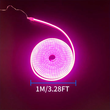 Tira de luz LED de neón rosa de 5V de 1m-5m/3,28ft-16,4ft con control de botón de 3 modos, alimentado por USB Luces de cuerda de PVC flexibles para oficina, dormitorio, habitación, salón, decoración de fiesta de juegos, DIY, perfecto para regalos de Navi