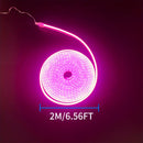 Tira de luz LED de neón rosa de 5V de 1m-5m/3,28ft-16,4ft con control de botón de 3 modos, alimentado por USB Luces de cuerda de PVC flexibles para oficina, dormitorio, habitación, salón, decoración de fiesta de juegos, DIY, perfecto para regalos de Navi