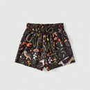 ROMWE Goth Shorts holgados con estampado completo de serpiente y planta para vacaciones en la playa con estilo gotico