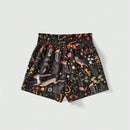 ROMWE Goth Shorts holgados con estampado completo de serpiente y planta para vacaciones en la playa con estilo gotico