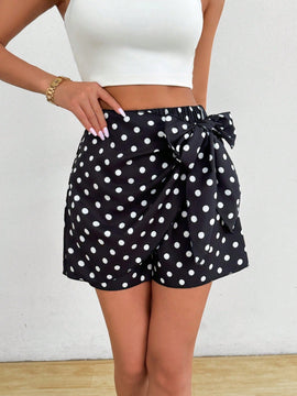 VCAY Shorts holgados de moda de lunares para mujer