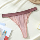 Tanga transpirable de malla con contrastes en bloques de color para mujer