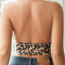 Sujetador Wild de leopardo sexy para mujer con cuello halter de seda de leche, se puede usar como prenda externa, se vende individualmente