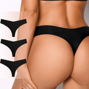 NEW 3 piezas  Bragas solidas de mujer, calzoncillos sin costuras, bragas solidas, corte medio, cintura en V sexy comodo, transpirable, lenceria de mujer de seda de hielo, tanga intimo
