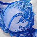 NEW Conjunto de sujetador y panty de malla transparente bordado y sexy para damas, con aro de soporte, 2 piezas