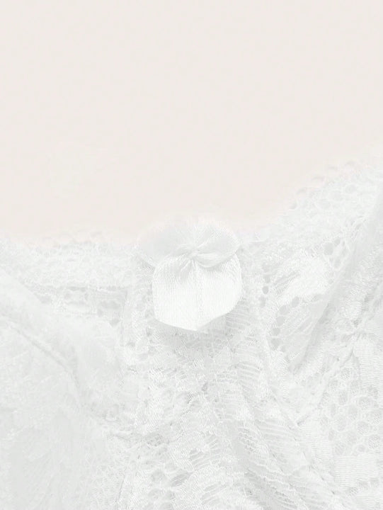 NEW Sosten femenino de encaje con contraste de unicolor