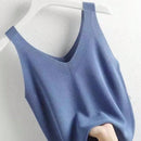 NEW Camiseta de verano de punto para mujeres de estilo sencillo y unicolor para uso diario