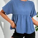 Essnce Camisa de mujer de unicolor, simple, de manga corta