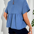 Essnce Camisa de mujer de unicolor, simple, de manga corta