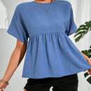Essnce Camisa de mujer de unicolor, simple, de manga corta