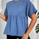Essnce Camisa de mujer de unicolor, simple, de manga corta