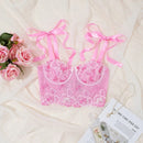 Bra con aro de malla y bordado para mujer (pieza unica)