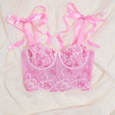 Bra con aro de malla y bordado para mujer (pieza unica)