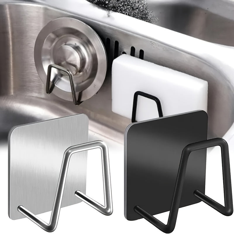 Juego de Organizadores de Cocina y Baño de Acero Inoxidable - 2/4/6 piezas, Incluye Rejilla de Desagüe para Fregadero y Soporte para Esponja con Ganchos para Suministros de Limpieza, Acabado Pulido, Diseño Montado en la Pared, Ideal para Navidad