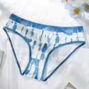 Panties comodos para mujeres con triangulo de cintura elastica y diseno de tenido anudado con bloqueo de color