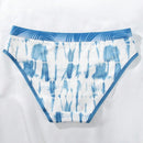 Panties comodos para mujeres con triangulo de cintura elastica y diseno de tenido anudado con bloqueo de color
