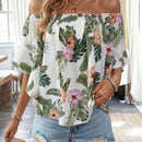 VCAY Camisa floja elegante con estampado floral y hombros descubiertos