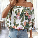 VCAY Camisa floja elegante con estampado floral y hombros descubiertos