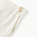 Motf premium pantalones de bolsillo inclinado con estampado floral y costura frontal