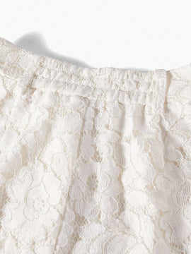 MOTF PREMIUM SHORTS SOLIDOS DE ENCAJE CON BOLSILLO INCLINADO