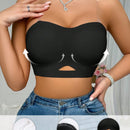 Sujetador Bandeau inalambrico sin costuras antideslizante sin tirantes Push-Up sin costuras para mujeres, pieza unica