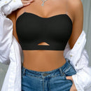 Sujetador Bandeau inalambrico sin costuras antideslizante sin tirantes Push-Up sin costuras para mujeres, pieza unica